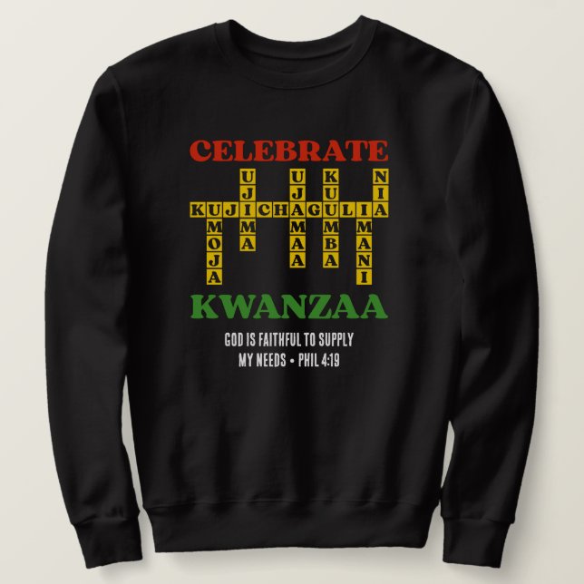 Benutzerdefiniertes Feiern Sie KWANZAA Puzzle Sweatshirt (Design vorne)