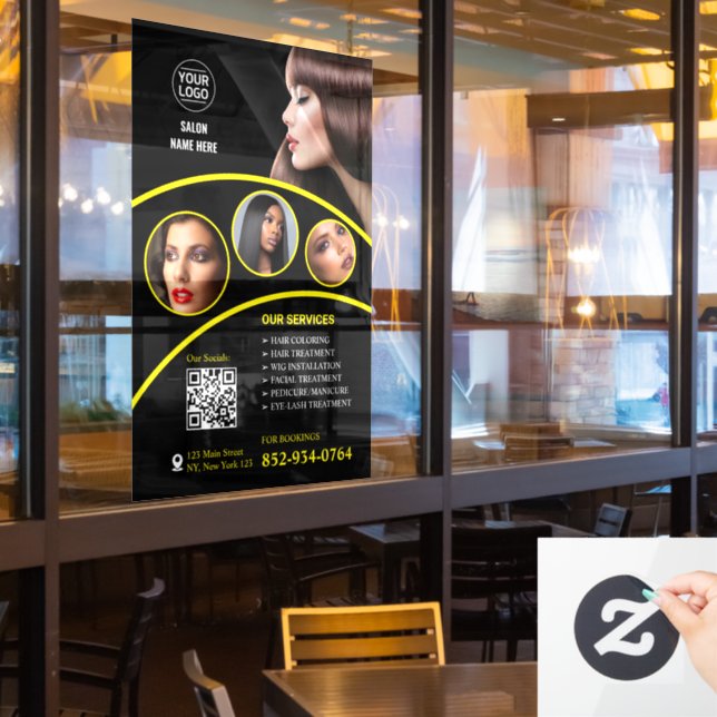 Benutzerdefiniertes Fenster des Salon Business Fensteraufkleber (Restaurantfenster)