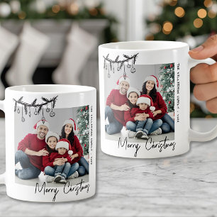 Benutzerdefiniertes festliches Familienfoto Weihna Kaffeetasse
