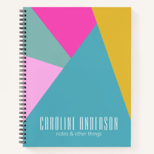Benutzerdefiniertes, fettfarbiges, geometrisches F Notizbuch