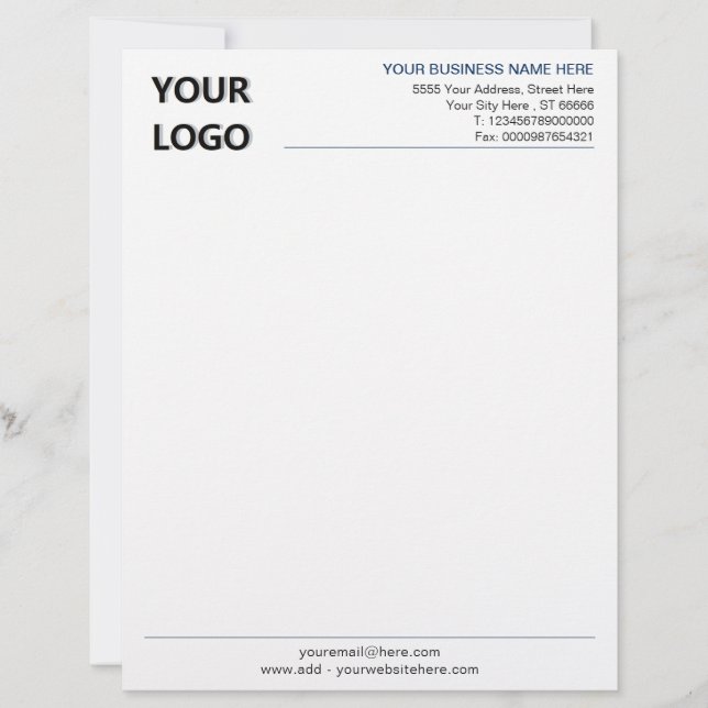 Benutzerdefiniertes Firmenbrieflogo und URL des QR Briefbogen (Vorderseite)