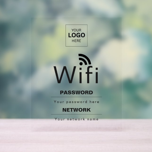 Benutzerdefiniertes Firmene WLAN-Schild mit Ihrem  Acrylschild (Neutral)