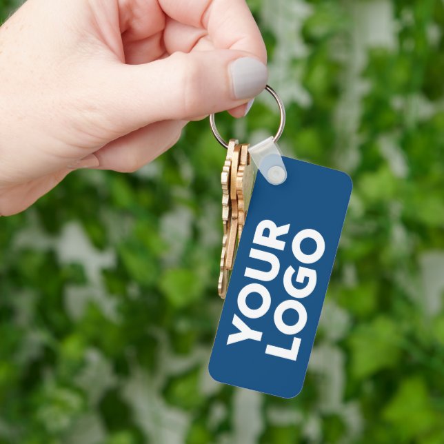 Benutzerdefiniertes Firmenlogo auf Blue Corporate  Schlüsselanhänger (Hand)