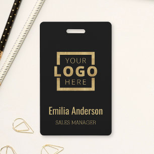 Benutzerdefiniertes Firmenlogo Basic Gold Barcode  Ausweis