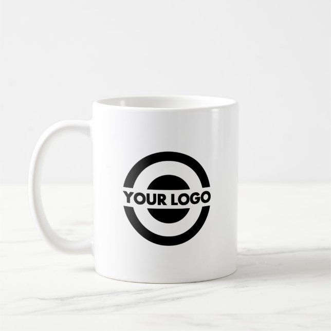 Benutzerdefiniertes Firmenlogo Branded White Kaffeetasse (Links)
