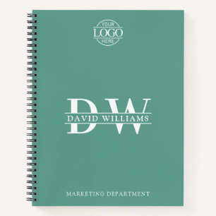 Benutzerdefiniertes Firmenlogo & Branding-Monogram Notizbuch