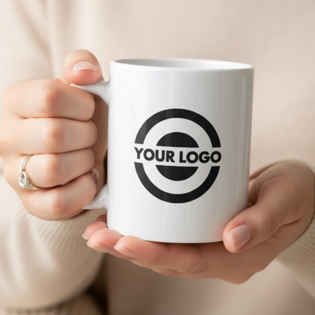 Benutzerdefiniertes Firmenlogo-Branding Weiß Kaffeetasse (Custom Business Logo Branded Coffee Mug | Personalized Corporate Gift)