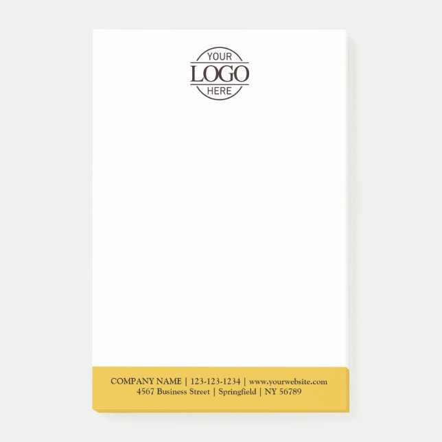 Benutzerdefiniertes Firmenlogo Elegant Einfach Pro Post-it Klebezettel (Vorderseite)