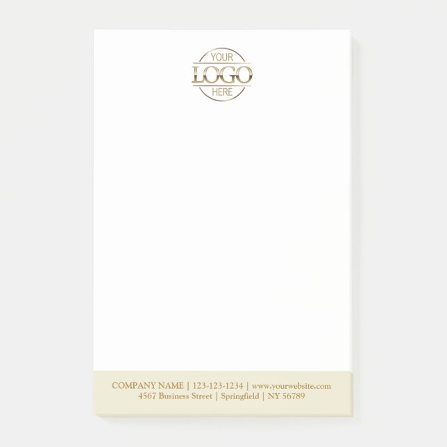Benutzerdefiniertes Firmenlogo Elegant Einfach Pro Post-it Klebezettel (Vorderseite)