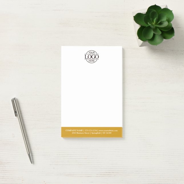 Benutzerdefiniertes Firmenlogo Elegant Einfach Pro Post-it Klebezettel (Büro)