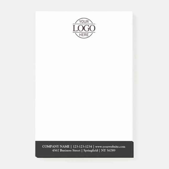 Benutzerdefiniertes Firmenlogo Elegant Einfach Pro Post-it Klebezettel (Vorderseite)