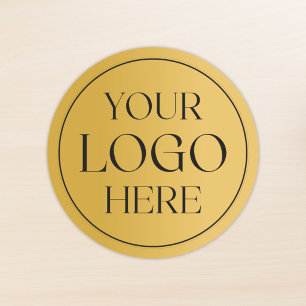 Benutzerdefiniertes Firmenlogo Faux Gold Runder Aufkleber