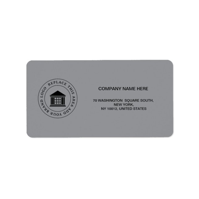 Benutzerdefiniertes Firmenlogo | Firmenname Adressaufkleber (Vorne)