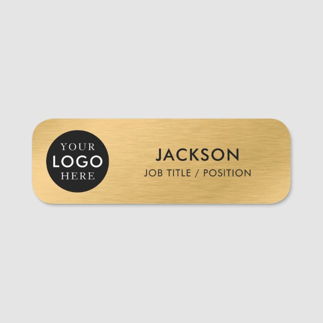 Benutzerdefiniertes Firmenlogo Gold Mitarbeiterper Namensschild (Vorderseite)