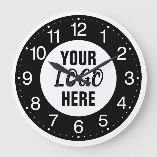 Benutzerdefiniertes Firmenlogo Große Wanduhr (Vorderseite)