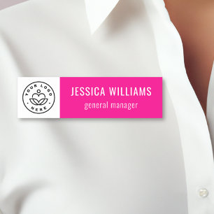 Benutzerdefiniertes Firmenlogo in Hot Pink für Mit Namensschild