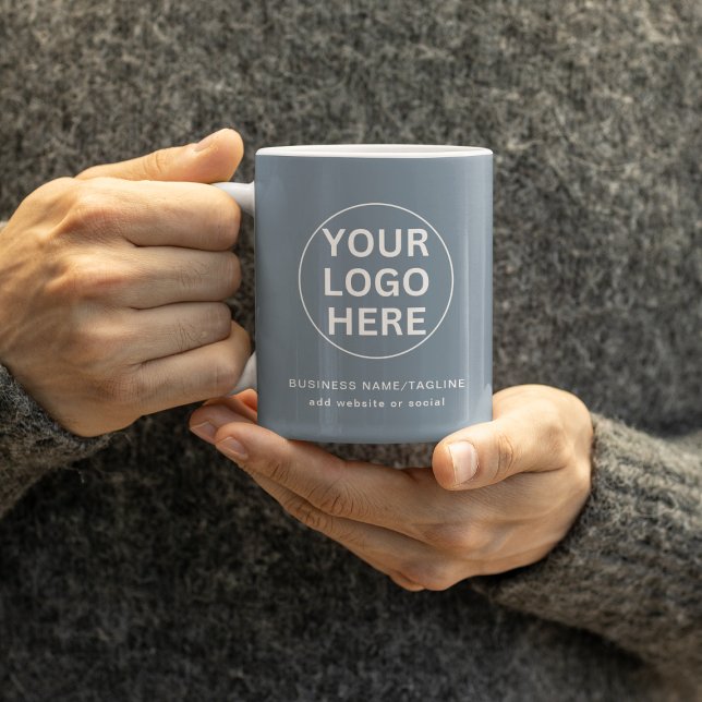 Benutzerdefiniertes Firmenlogo l Werbeduft Blau Kaffeetasse (Von Creator hochgeladen)