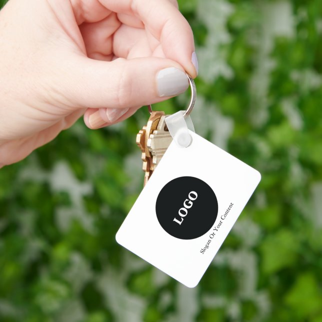 Benutzerdefiniertes Firmenlogo - Logo und Slogan h Schlüsselanhänger (Hand)
