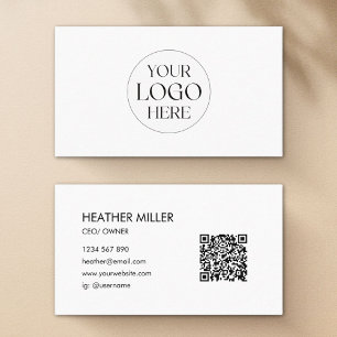 Benutzerdefiniertes Firmenlogo Minimalistischer QR Visitenkarte