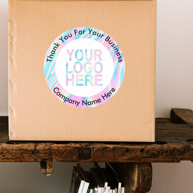 Benutzerdefiniertes Firmenlogo mit Text-Logo Abstr Runder Aufkleber (Von Creator hochgeladen)