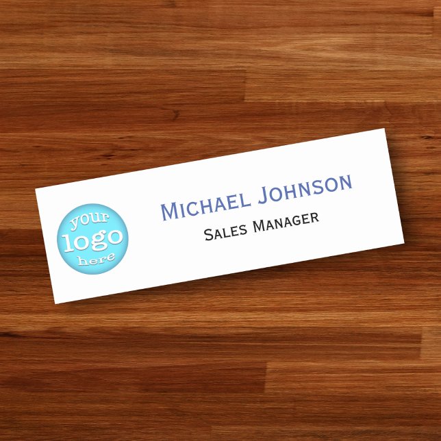 Benutzerdefiniertes Firmenlogo Moderner Berufliche Namensschild (Custom Business Logo Modern Professional Employee Name Tag)