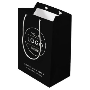 Benutzerdefiniertes Firmenlogo Modernes Charcoal E Mittlere Geschenktüte