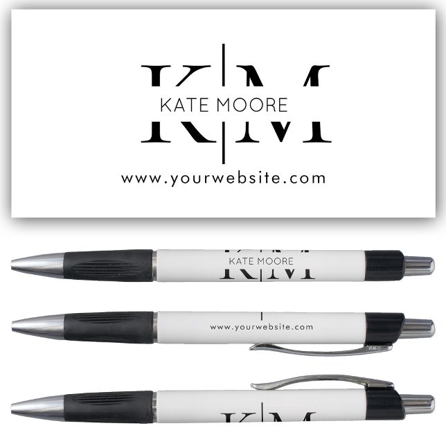 Benutzerdefiniertes Firmenlogo Monogramm Website E Kugelschreiber (Custom Business Logo Monogram Website Elegant Pen)