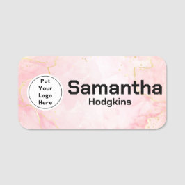 Benutzerdefiniertes Firmenlogo Pink Gold Marmor Ma Namensschild