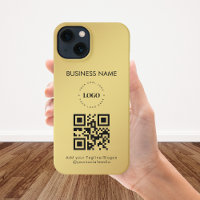 Benutzerdefiniertes Firmenlogo QR-Code Text Gold-F