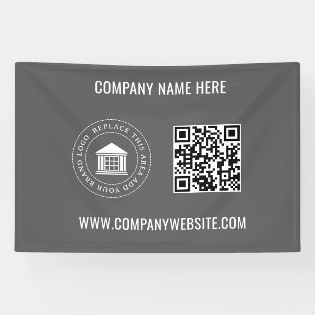 Benutzerdefiniertes Firmenlogo | QR-Code und Websi Banner (Horizontal)