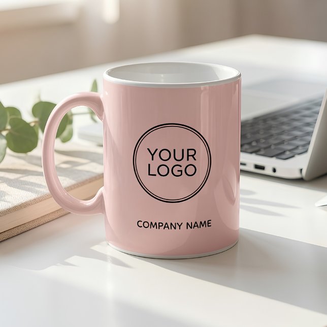 Benutzerdefiniertes Firmenlogo Rosa Personalisiert Kaffeetasse (Von Creator hochgeladen)