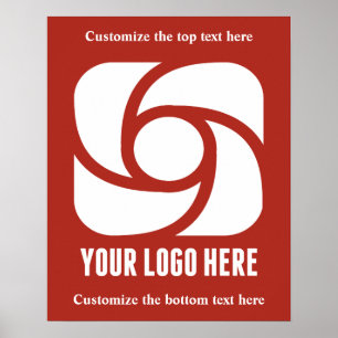 Benutzerdefiniertes Firmenlogo Rot Business Market Poster