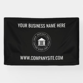 Benutzerdefiniertes Firmenlogo | Schwarz-Minimalis Banner