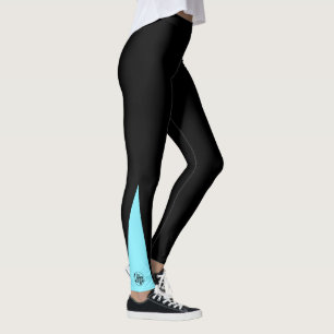 Benutzerdefiniertes Firmenlogo Schwarz und Elektri Leggings