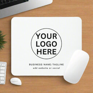Benutzerdefiniertes Firmenlogo & Text l Schwarzwei Mousepad