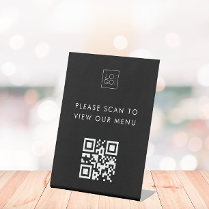 Benutzerdefiniertes Firmenlogo und QR-Code-Menü ko Sockelschild