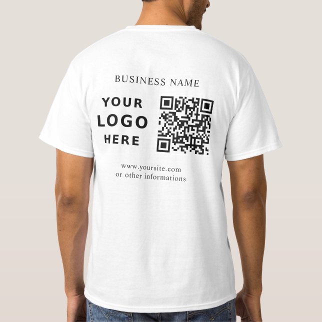 Benutzerdefiniertes Firmenlogo und QR-Code T-Shirt (Rückseite)
