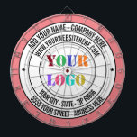 Benutzerdefiniertes Firmenlogo und Text-Business-D Dartscheibe<br><div class="desc">Benutzerdefinierte Farben und Schriftart - Entwerfen Sie Ihre eigenen Personalisierten Dartboards mit der Website für Firmenlogo oder einem Geschenk für benutzerdefiniertes Werbematerial für Geschäftsunterlagen - Fügen Sie Ihren Namen hinzu - Firma / Adresse / Logo - Foto oder QR-Code / Website oder E-Mail oder Telefon / mehr - Vergrössern und...</div>