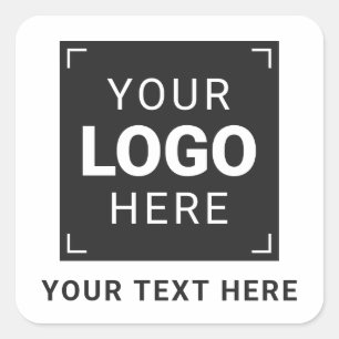 Benutzerdefiniertes Firmenlogo und Text Quadratischer Aufkleber