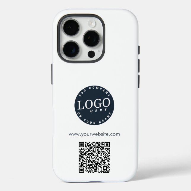 Benutzerdefiniertes Firmenlogo und Website-QR-Code Case-Mate iPhone Hülle (Rückseite)
