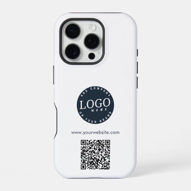 Benutzerdefiniertes Firmenlogo und Website-QR-Code iPhone Hülle (Rückseite)