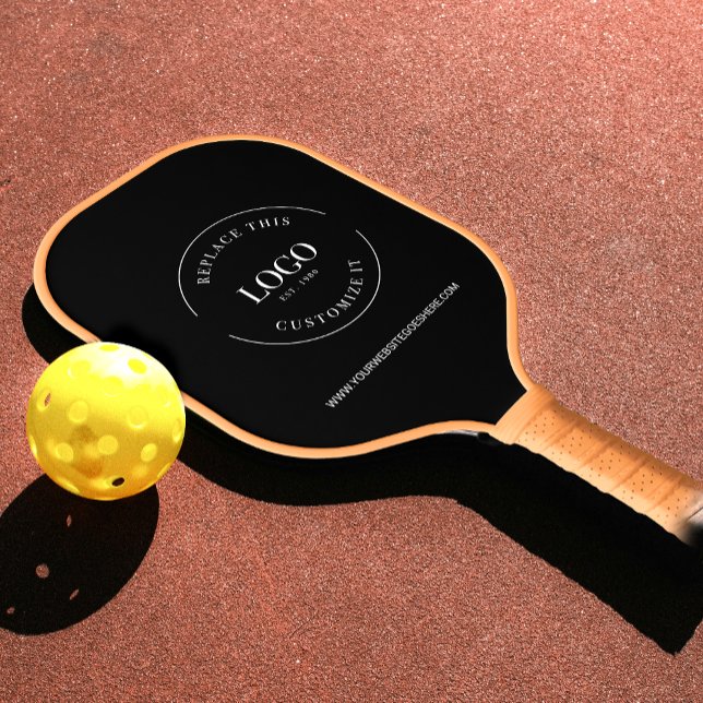 Benutzerdefiniertes Firmenlogo WEBSITE Einfache We Pickleball Schläger (Professional, simple business logo and website Custom Black pickeball paddle.)