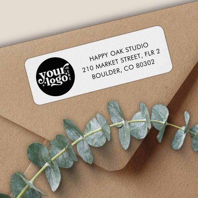 Benutzerdefiniertes Firmenlogo Weiße Firmen-Rückse (Custom Business Logo Black Company Return Address Label)