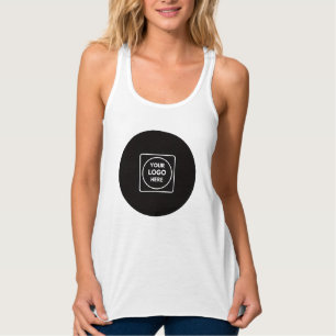 Benutzerdefiniertes Firmenlogo Weiße Tanktop trägt