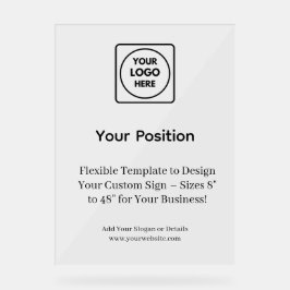 Benutzerdefiniertes Firmenschild mit schwarzem Log Acrylschild