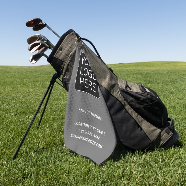 Benutzerdefiniertes Firmenslogo und Text Golfhandtuch (Gras)