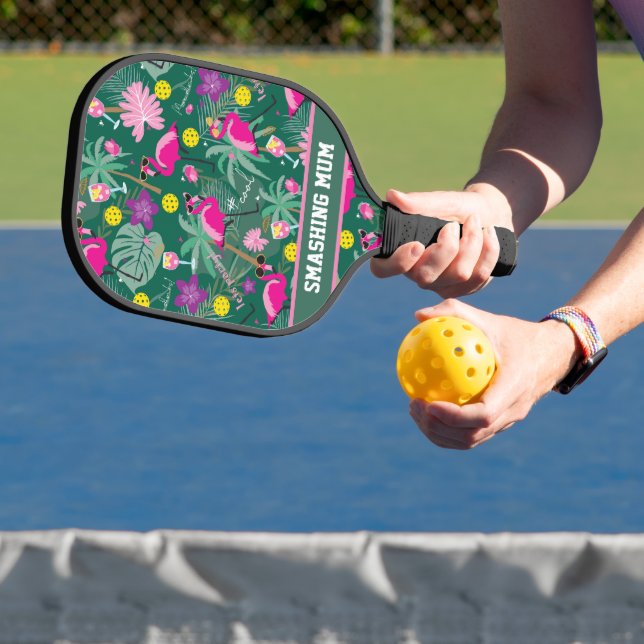 🦩 🦩 benutzerdefiniertes Flamingo-Party, zweiseit Pickleball Schläger (InSitu)