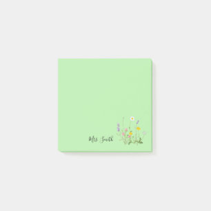 Benutzerdefiniertes florales Monogramm Minze Post-it Klebezettel