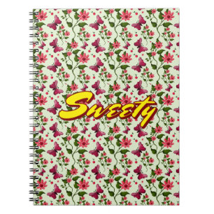 Benutzerdefiniertes florales Schmetterling-Kirsche Notizblock