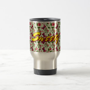Benutzerdefiniertes florales Schmetterling-Kirsche Reisebecher
